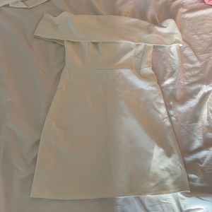 Elegant cream off shoulder dress